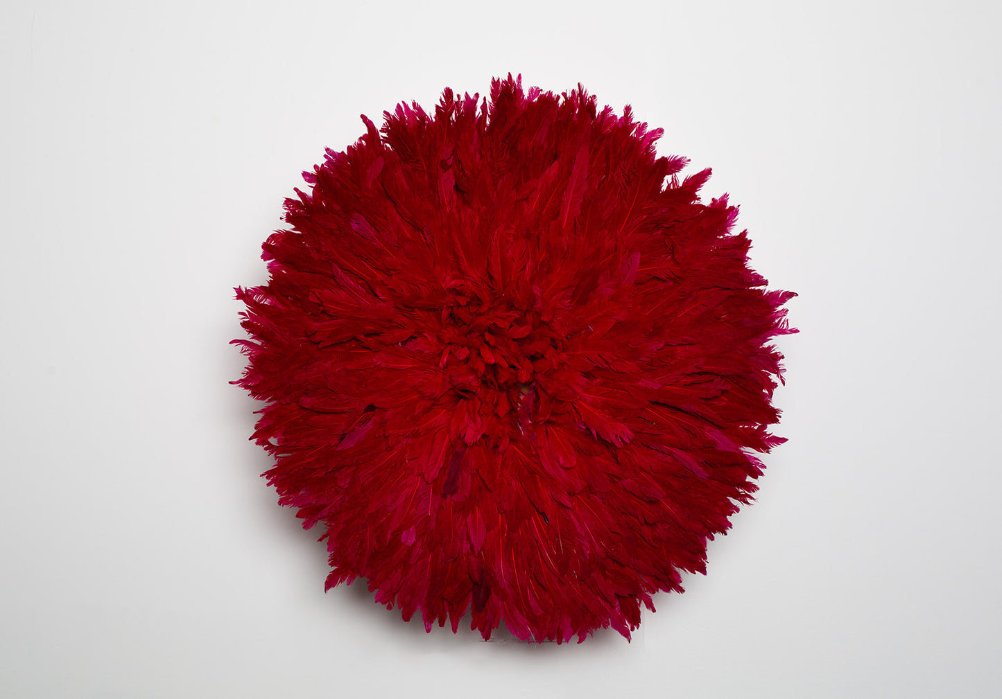 Handcrafted dark red Juju hat for interior wall hanging