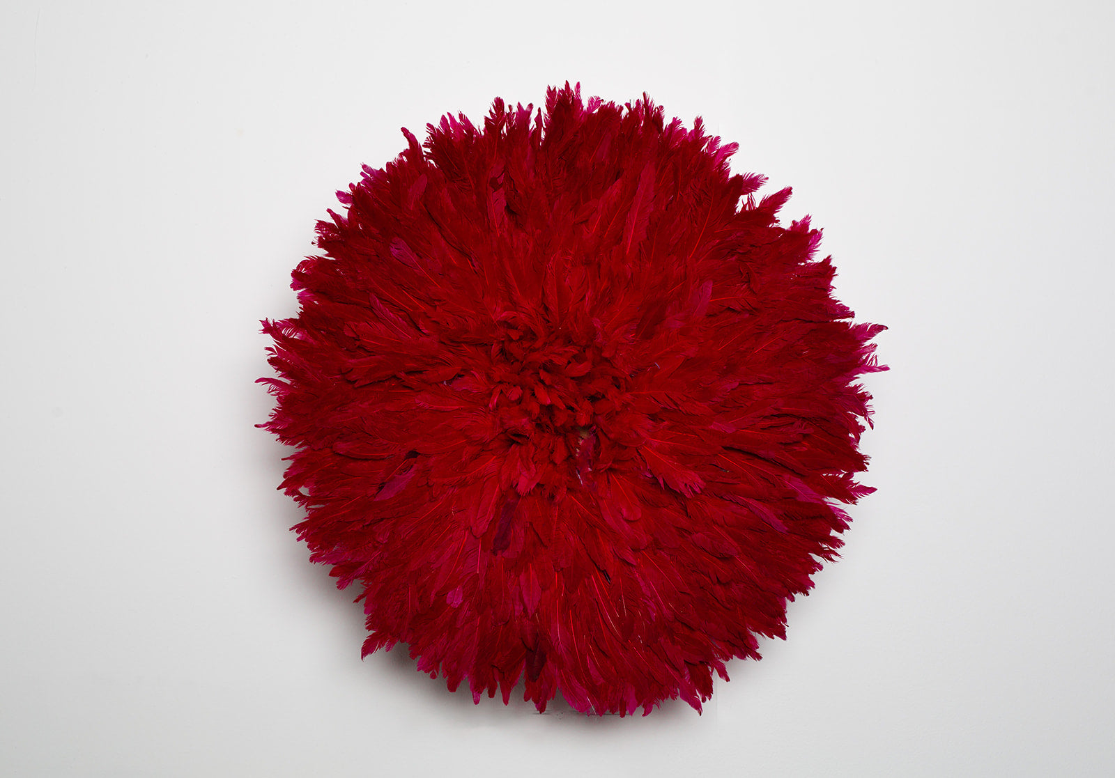 Handcrafted dark red Juju hat for interior wall hanging