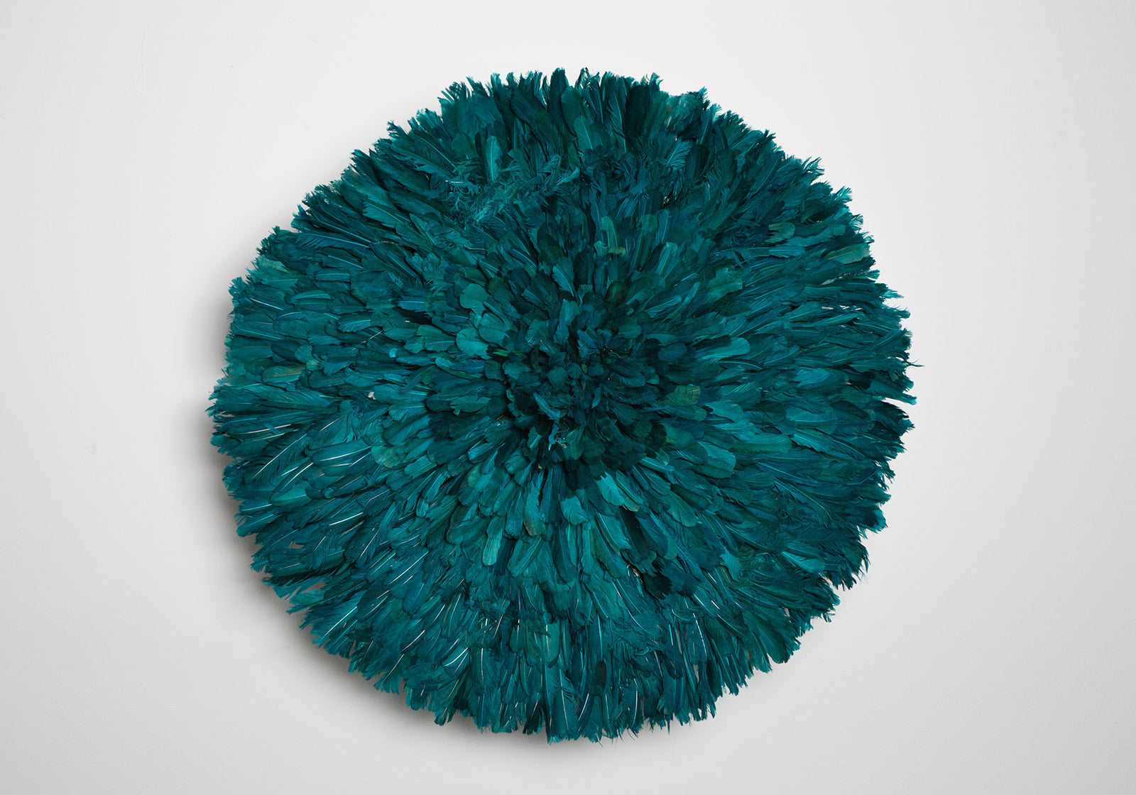 Handcrafted dark teal Juju hat for interior wall hanging
