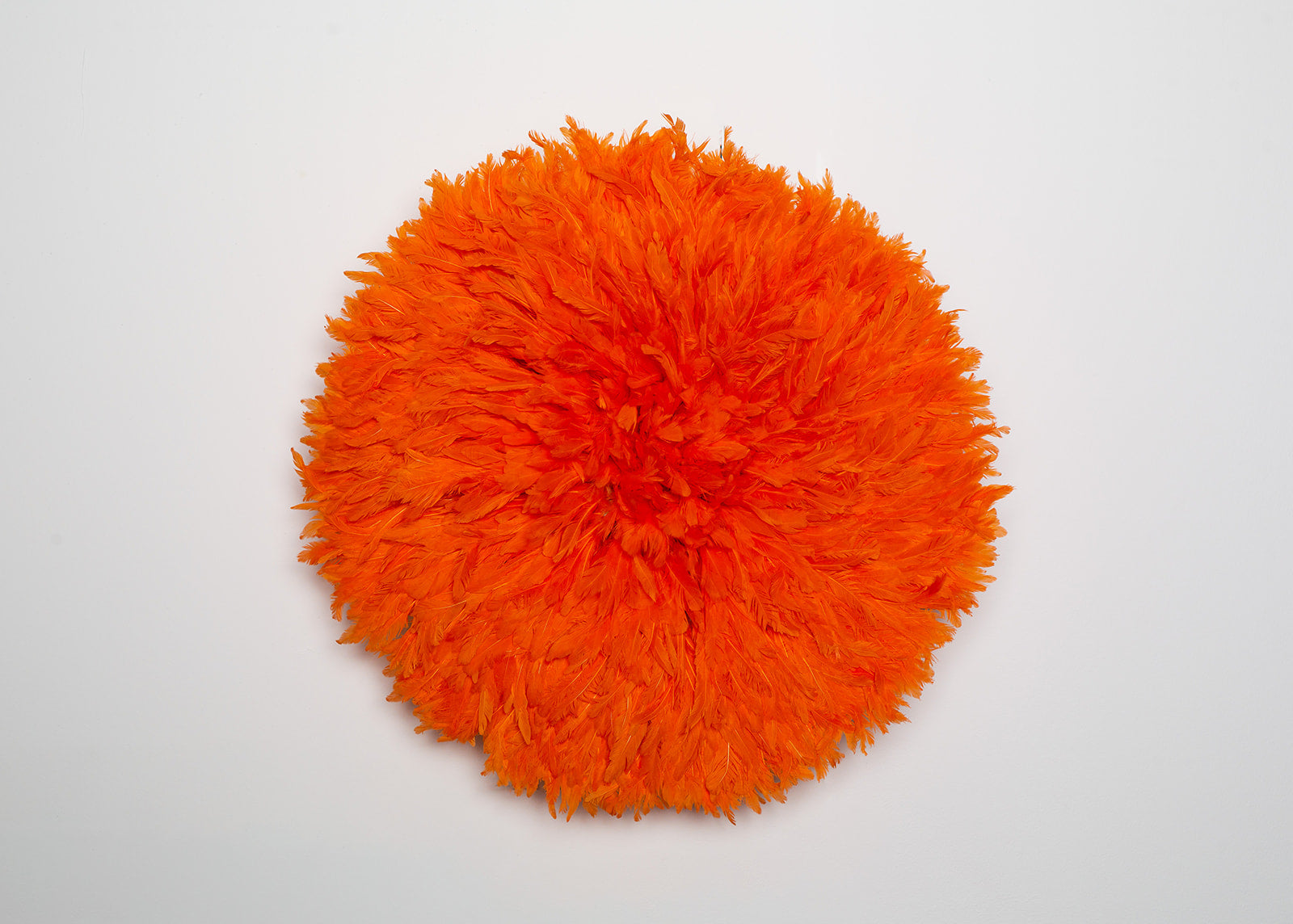 Handcrafted  vivid red Juju hat for interior wall hanging