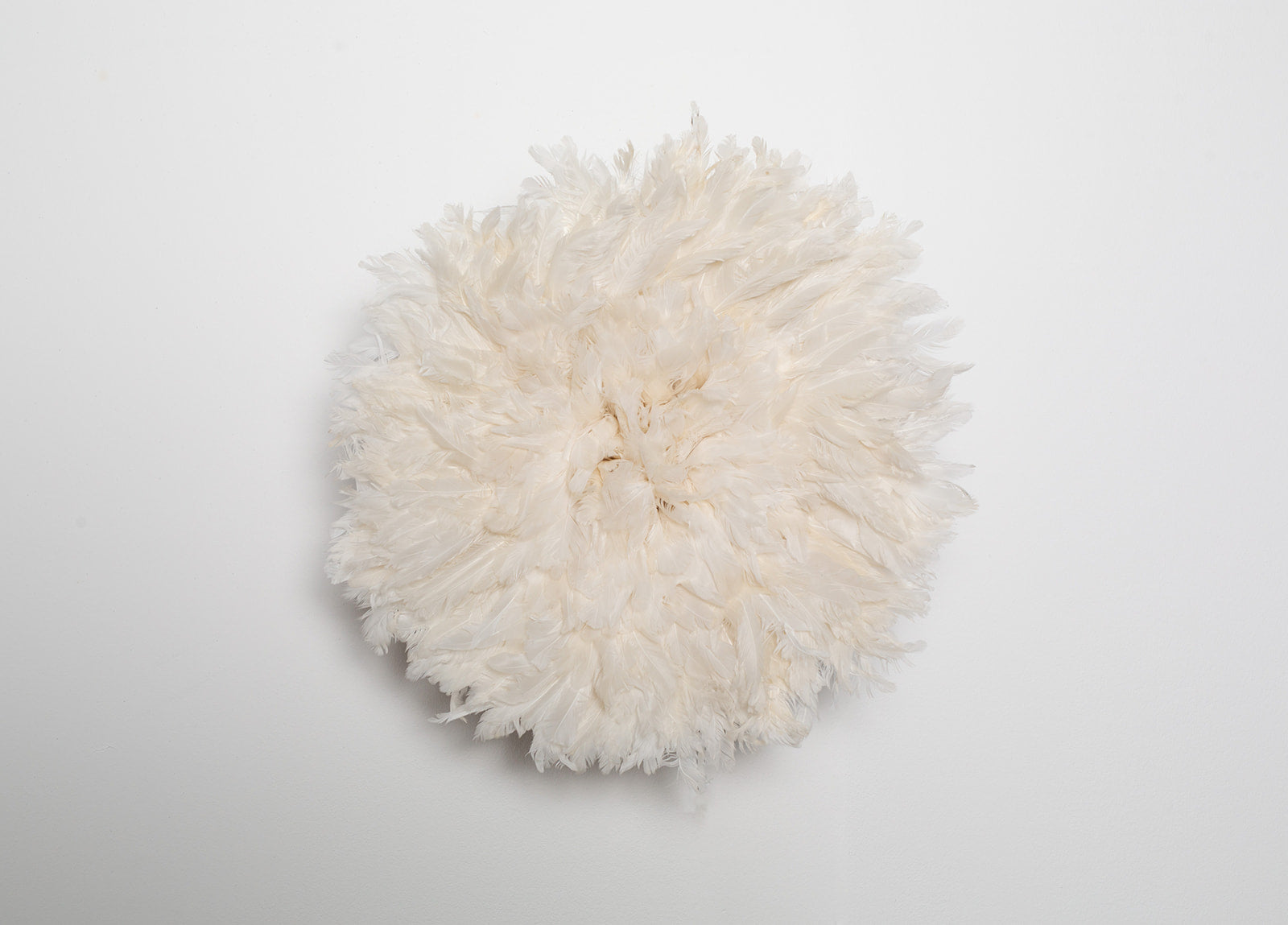 Handcrafted white Juju hat for interior wall hanging