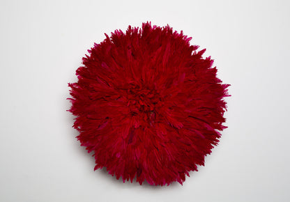 Handcrafted dark red Juju hat for interior wall hanging