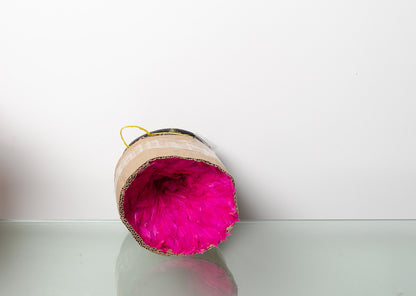 Pink_juju_hat_wall_decor_handmade_feather_art