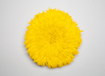Handcrafted  yellow Juju hat for interior wall hanging